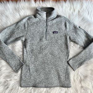 Patagonia Womens Better Sweater Gray Heathered 1/4 Zip Size XS